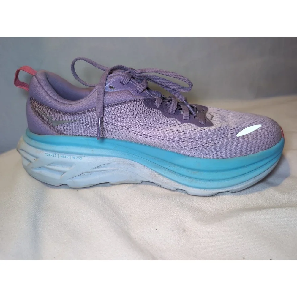 HOKA ONE ONE Women's Bondi 8 Running Shoe 1127952 Chalk Violet Pastel Lilac 8.5B